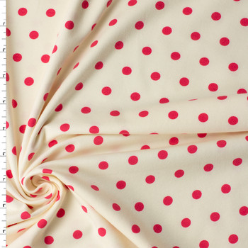 Spotted Bubbles Strawberry Stretch Cotton Jersey Knit from Art Gallery Fabrics #32318 Fabric By The Yard
