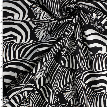 All Over Zebras Stretch Cotton Poplin #32342 Fabric By The Yard