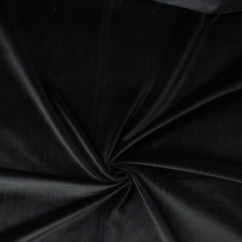 Black Designer Cotton Velvet #32351 Fabric By The Yard - Wide shot