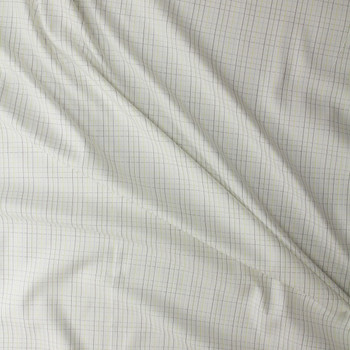 Black, Olive, Navy, and Lime Windowpane Plaid Satin Striped Italian Cotton Shirting #32382 Fabric By The Yard - Wide shot