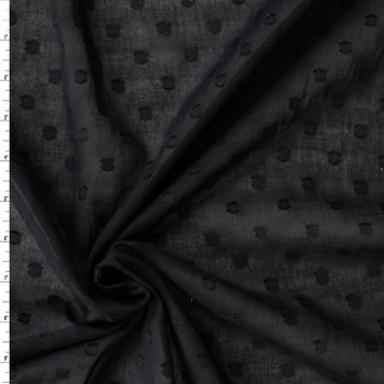 Black on Black Cotton Clip Dot #32395 Fabric By The Yard - Wide shot