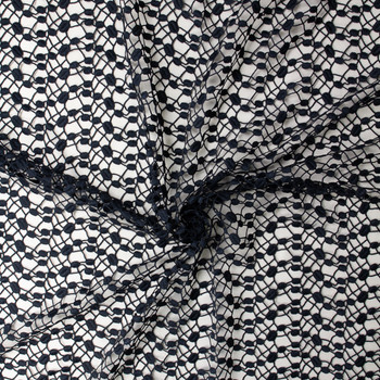 Navy Dots Guipure Lace #32399