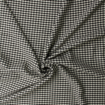 Black and White Houndstooth Poly/Rayon Tweed #32404 Fabric By The Yard - Wide shot
