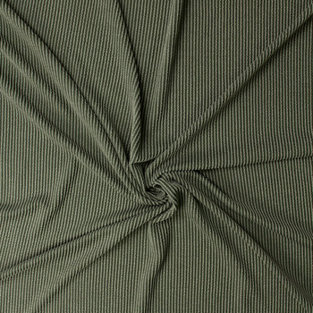 Olive Urban Wavy Rib Knit #32409 Fabric By The Yard - Wide shot