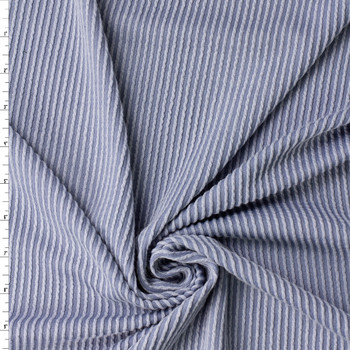 Dusty Blue Urban Wavy Rib Knit #32411 Fabric By The Yard