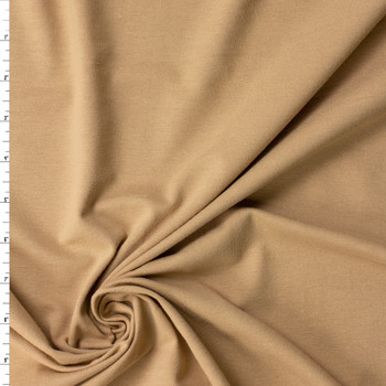 Tan 12oz Cotton/Spandex Jersey Knit #32420 Fabric By The Yard