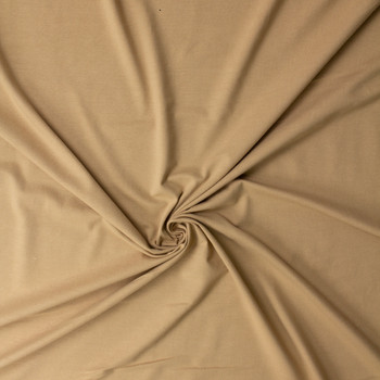 Tan 12oz Cotton/Spandex Jersey Knit #32420 Fabric By The Yard - Wide shot