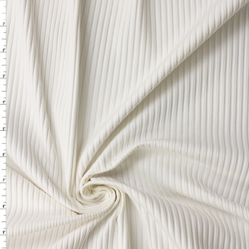 White Nylon/Spandex Rib Knit #32423 Fabric By The Yard
