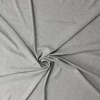 Heather Grey Rayon/Spandex Fashion Rib Knit #32428 Fabric By The Yard - Wide shot