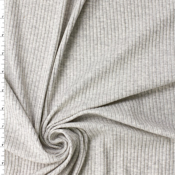 Heather Ash Rayon/Spandex Fashion Rib Knit #32431 Fabric By The Yard