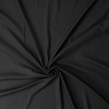 Black Rayon/Spandex Fashion Rib Knit #32432 Fabric By The Yard - Wide shot