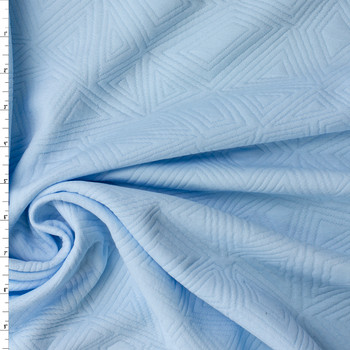 Baby Blue Geo Quilted Look Double Knit #32436 Fabric By The Yard