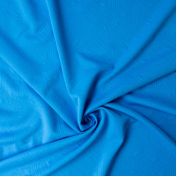 Baby Blue Geo Quilted Look Double Knit #32437 Fabric By The Yard - Wide shot