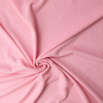 Pink Geo Quilted Look Double Knit #32441 Fabric By The Yard - Wide shot