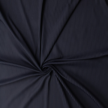 Navy Blue Rayon/Spandex Fashion Rib Knit #32444 Fabric By The Yard - Wide shot