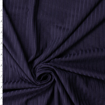 Navy Blue Rayon/Spandex 8x8 Fashion Rib Knit #32445 Fabric By The Yard