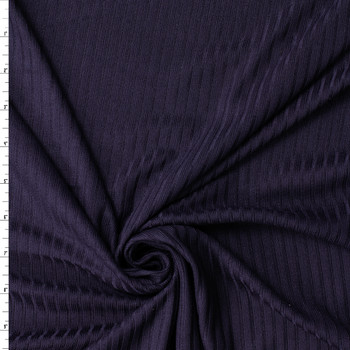 Navy Blue Rayon/Spandex 4x2 Fashion Rib Knit #32446 Fabric By The Yard