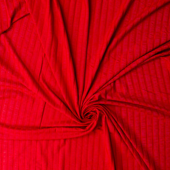 Red Rayon/Spandex Wide Fashion Rib Knit #32453 Fabric By The Yard - Wide shot
