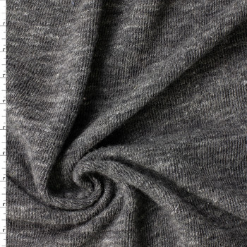 Charcoal Wool Double Layers Sweater Knit #32458 Fabric By The Yard