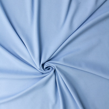 Baby Blue Stretch Midweight Cotton Waffle Knit #32460 Fabric By The Yard - Wide shot