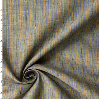 Dark Tropic Stripe European Linen #32492 Fabric By The Yard