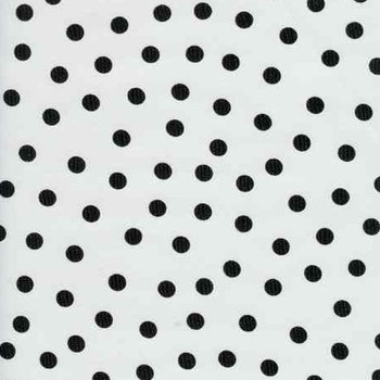 "Polka Dot" Black on White Oilcloth