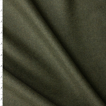 Deep Moss Twill Weave Brushed Wool Coating #32546 Fabric By The Yard