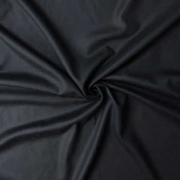 Black Brushed Twill Weave Wool Blend #32549 Fabric By The Yard - Wide shot
