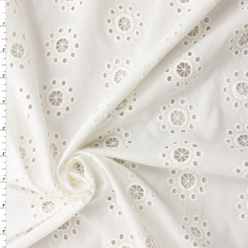 Eyelet Medallions Italian Embroidered Cotton Lawn #32586 Fabric By The Yard