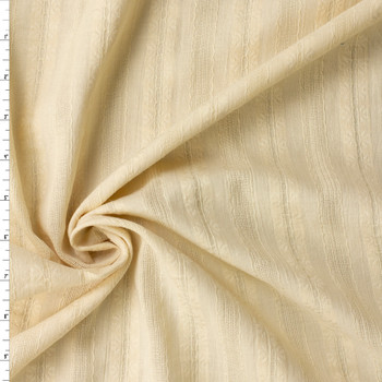 Light Tan Italian Dobby Stripe Cotton Lawn #32596 Fabric By The Yard