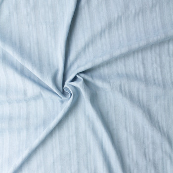 Baby Blue Italian Dobby Stripe Cotton Lawn #32598 Fabric By The Yard - Wide shot