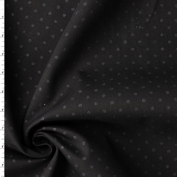 Indigo Shadow Polka Dots on Black 12.7oz Italian Denim #32642 Fabric By The Yard