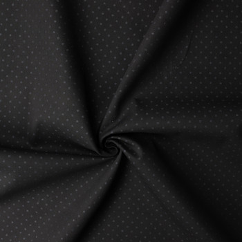 Indigo Shadow Polka Dots on Black 12.7oz Italian Denim #32642 Fabric By The Yard - Wide shot