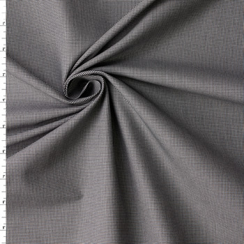 Black and White Micro Houndstooth Heavyweight Italian Cotton Poplin #32648 Fabric By The Yard