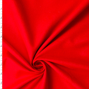 Bright Red Heavyweight Italian Cotton Flannel #32668 Fabric By The Yard