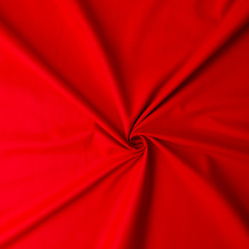 Bright Red Heavyweight Italian Cotton Flannel #32668 Fabric By The Yard - Wide shot