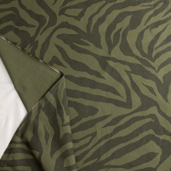 Olive Tone on Tone Zebra 8.8oz. Japanese Selvedge Twill from Hokkoh #32681 Fabric By The Yard - Wide shot