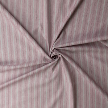 Dusty Maroon and Sage Stripe on White Japanese Cotton Shirting #32759 Fabric By The Yard - Wide shot