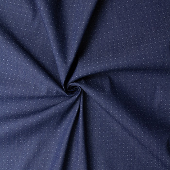 White Dots on Medium Blue  8.6oz. Italian Denim from Jacob Cohën #32812 Fabric By The Yard - Wide shot