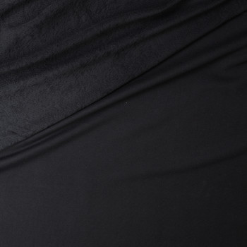 Black 11.9oz. Italian Cotton French Terry from Brugnoli #32831 Fabric By The Yard - Wide shot