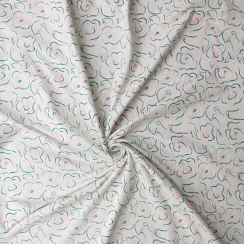 Let’s Chalk Outlines Stretch Cotton Jersey Knit from Art Gallery Fabrics #32889 Fabric By The Yard - Wide shot