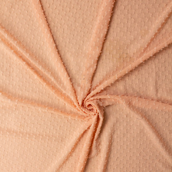 Peach on Peach Thready Clip Dot Poly Organza #32966 Fabric By The Yard - Wide shot