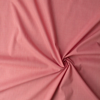 Red and White Micro Gingham Cotton Poplin #32990 Fabric By The Yard - Wide shot