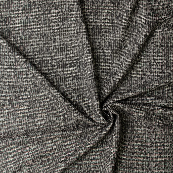 Black and White 6.1oz. Brushed Slub Viscose/Wool Tweed #32993 Fabric By The Yard - Wide shot