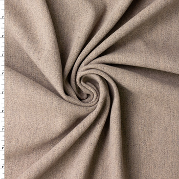 Sand Melange Stretch Twill Weave Wool Coating #32998 Fabric By The Yard