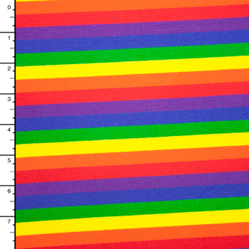 Bright Rainbow Stripe Stretch Midweight Cotton Jersey Knit