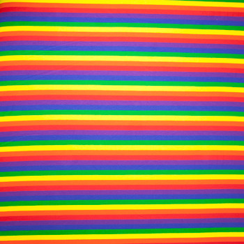 Bright Rainbow Stripe Stretch Midweight Cotton Jersey Knit