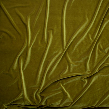 Olive Green 4-way Stretch Velvet By The Yard