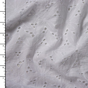 White Designer Large Floral Cotton Eyelet