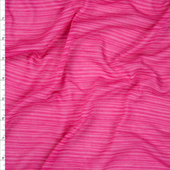 Hot Pink Striped Lightweight Sweater Knit